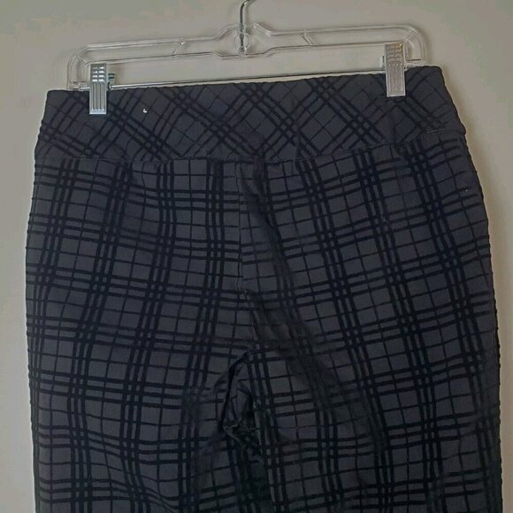 SOFT SURROUNDINGS‎ Pull On Pants Small Velvet Plaid Elspeth Straight Leg Black - Picture 12 of 12